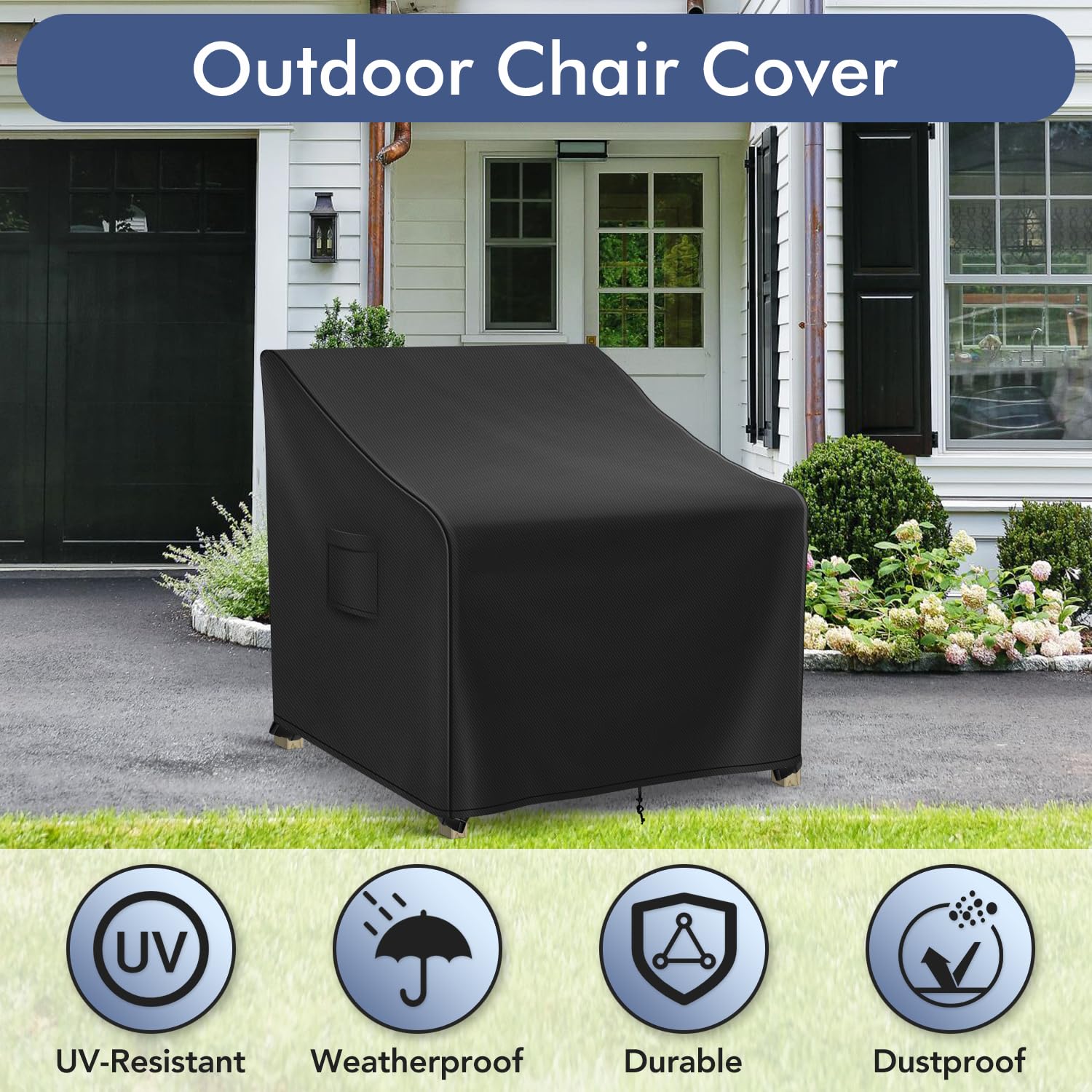 Richwon Adirondack chair cover cleans easily with a wipe.