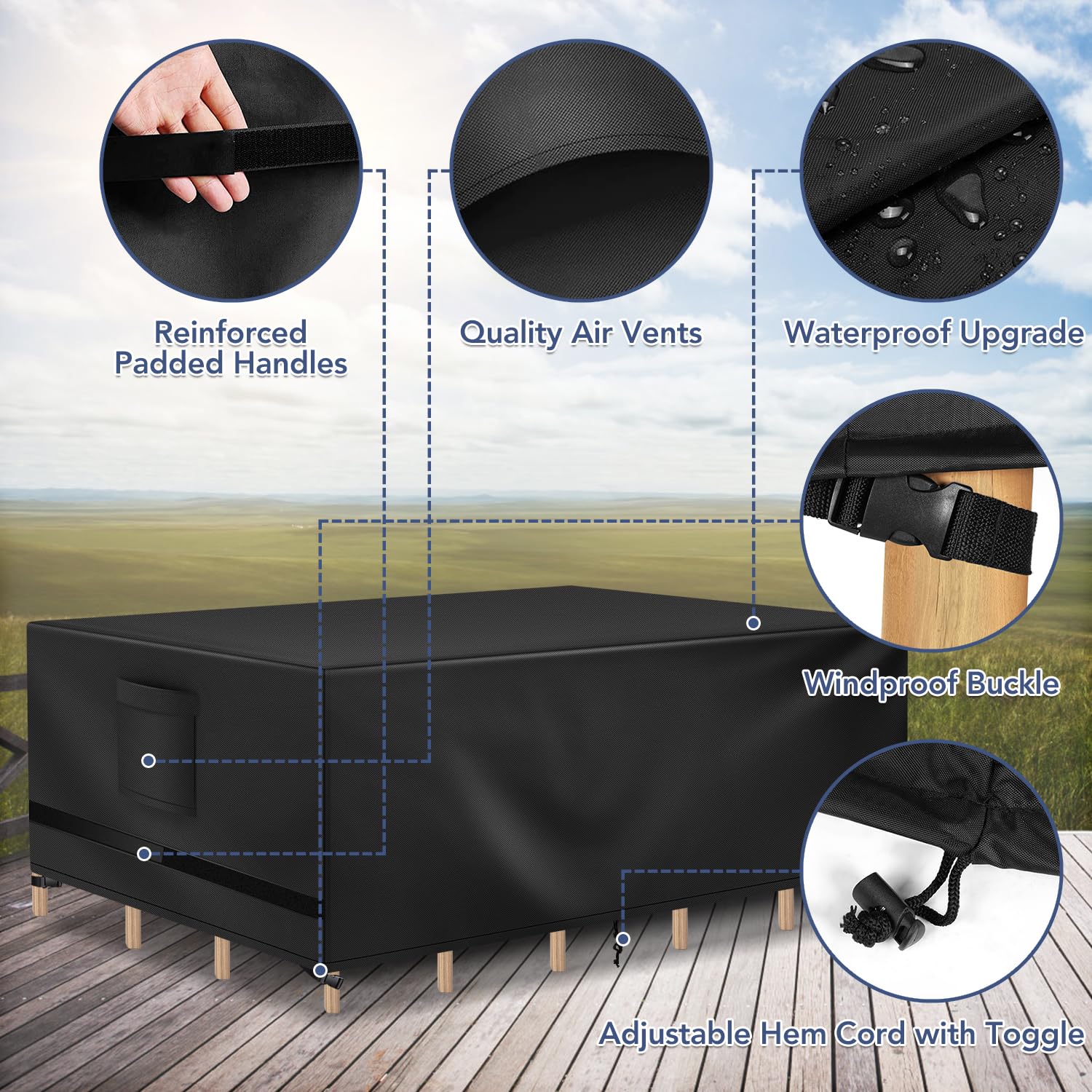 Richwon cover with side handles for easy fitting and removal