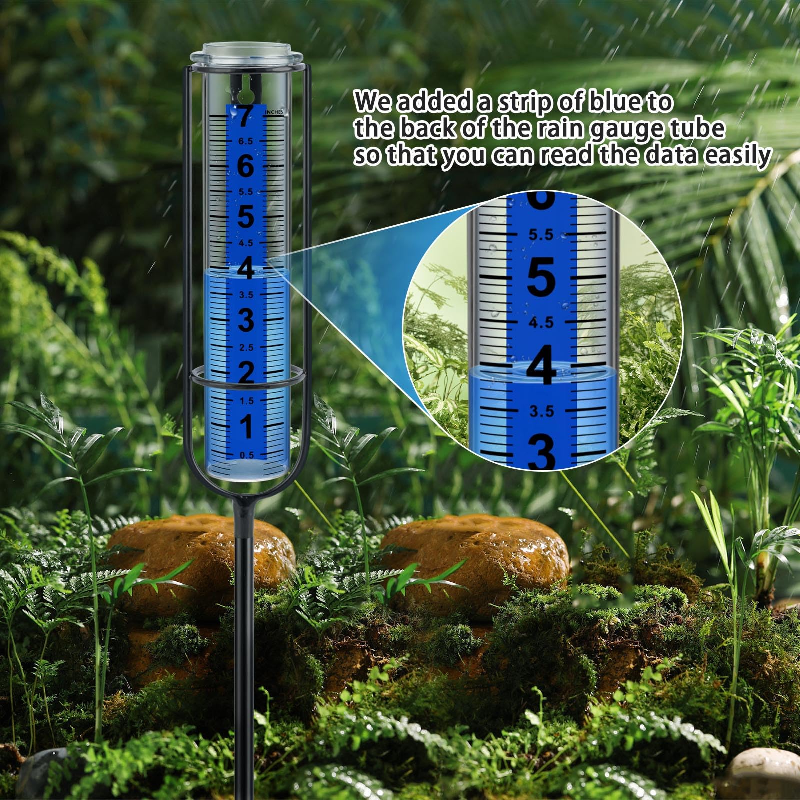 Ricihene rain gauge ground stake insert ensures stable outdoor performance.