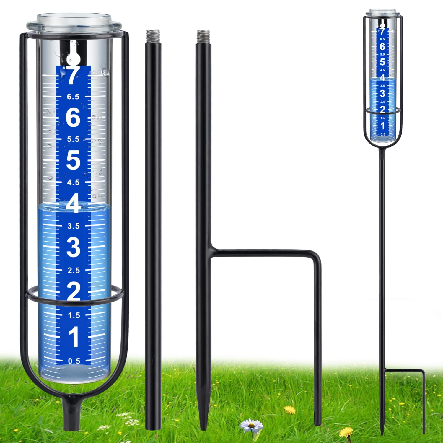 Ricihene Rain Gauge Outdoor with patented mouth design for accurate measurements
