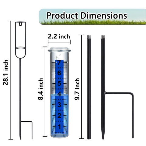 Ricihene rain gauge quick, tool-free assembly for fast setup in minutes