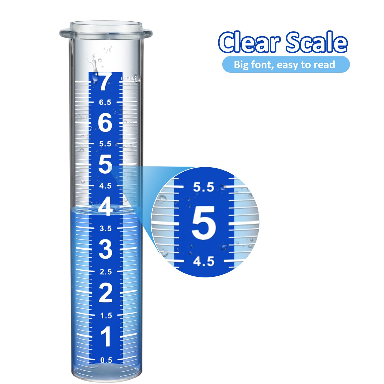 Ricihene replacement tube compatible with 7-inch rain gauges; easy yard and garden setup.