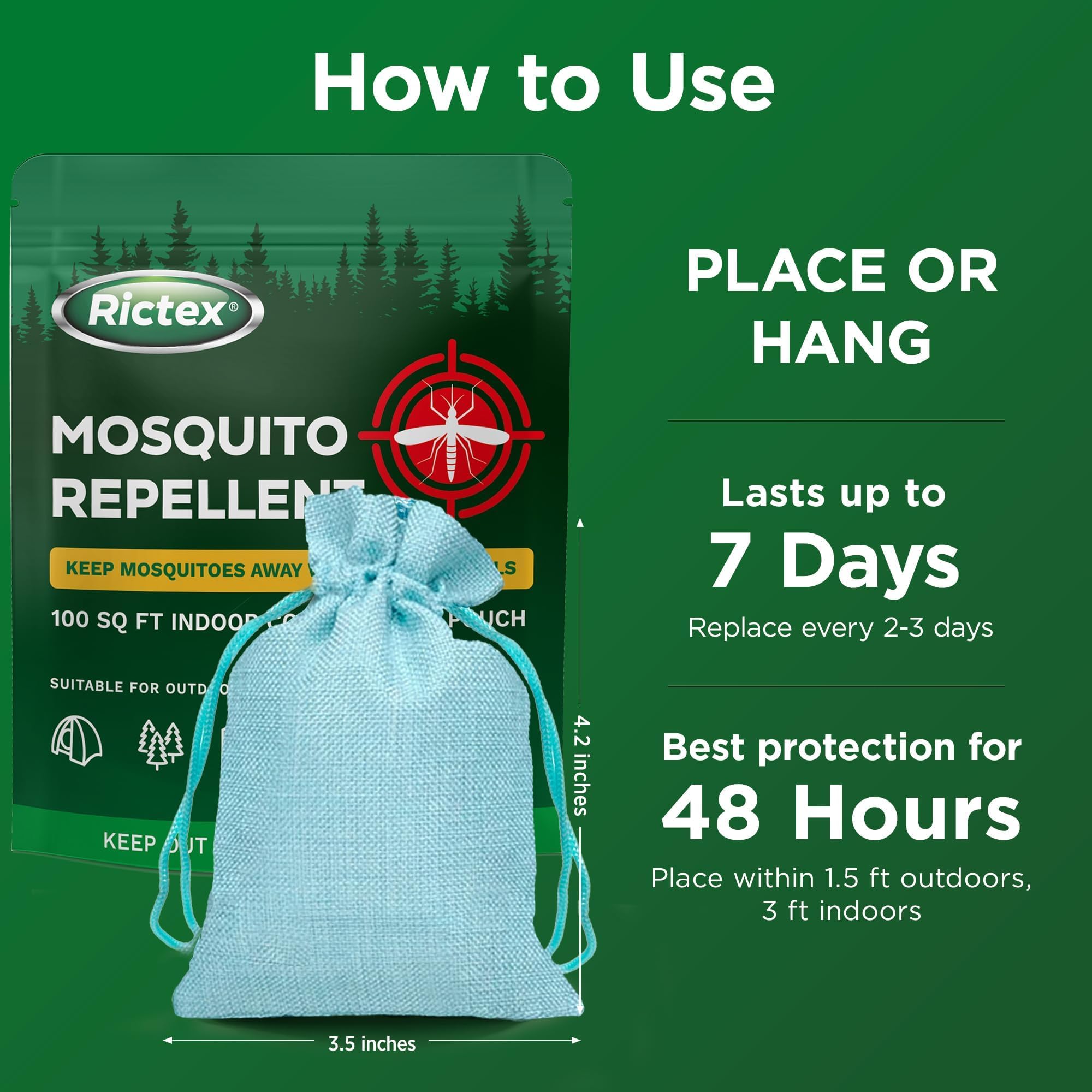Rictex 10-pack pouch set emphasizing long-lasting outdoor use.