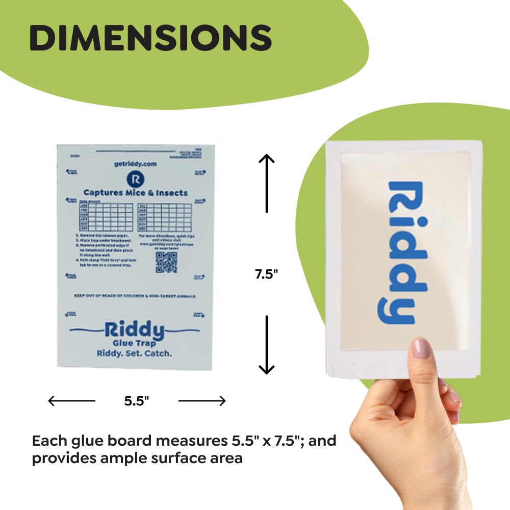 Riddy glue boards pre-baited and scented attract pests quickly.