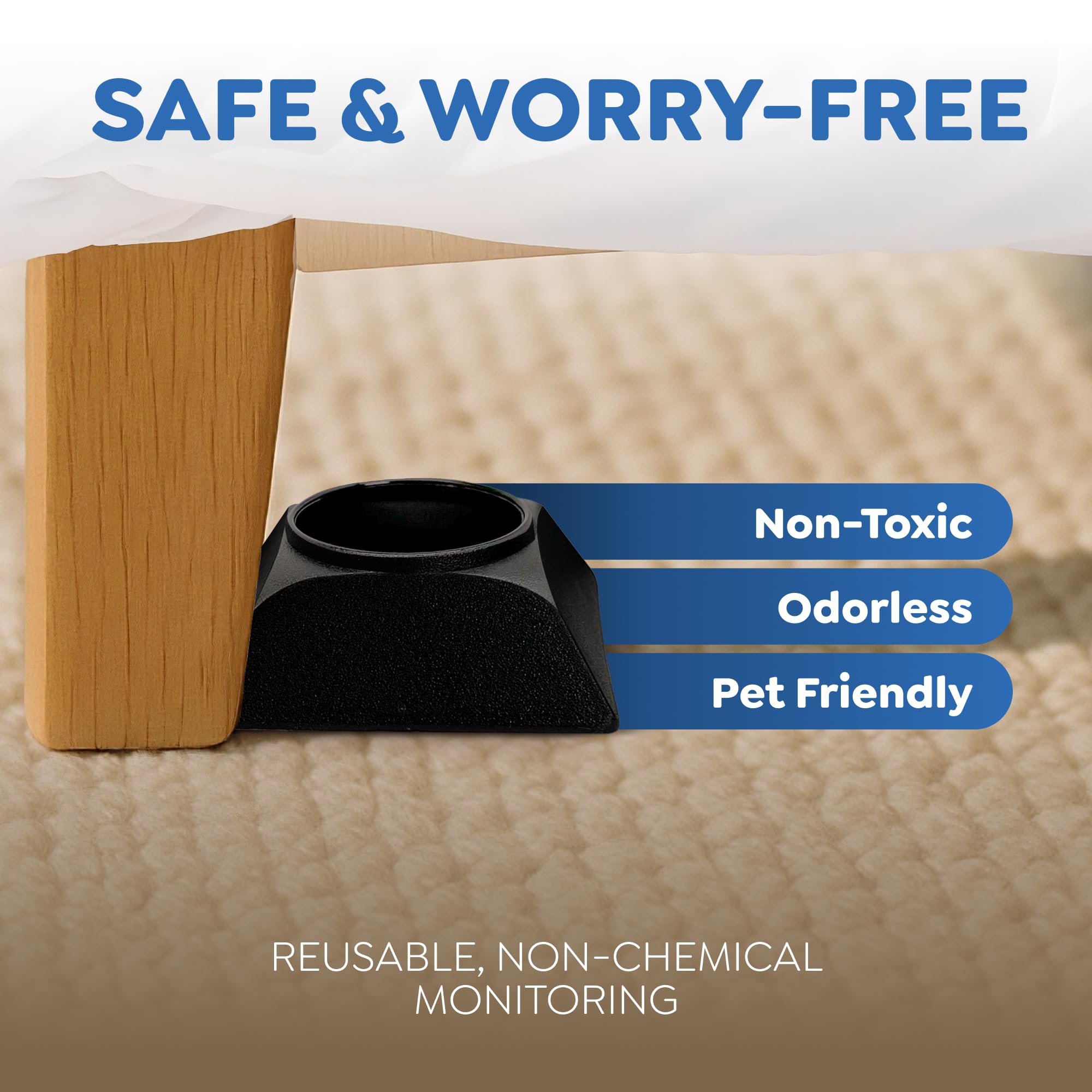 Riddy odorless, non-toxic setup for safe use around pets.