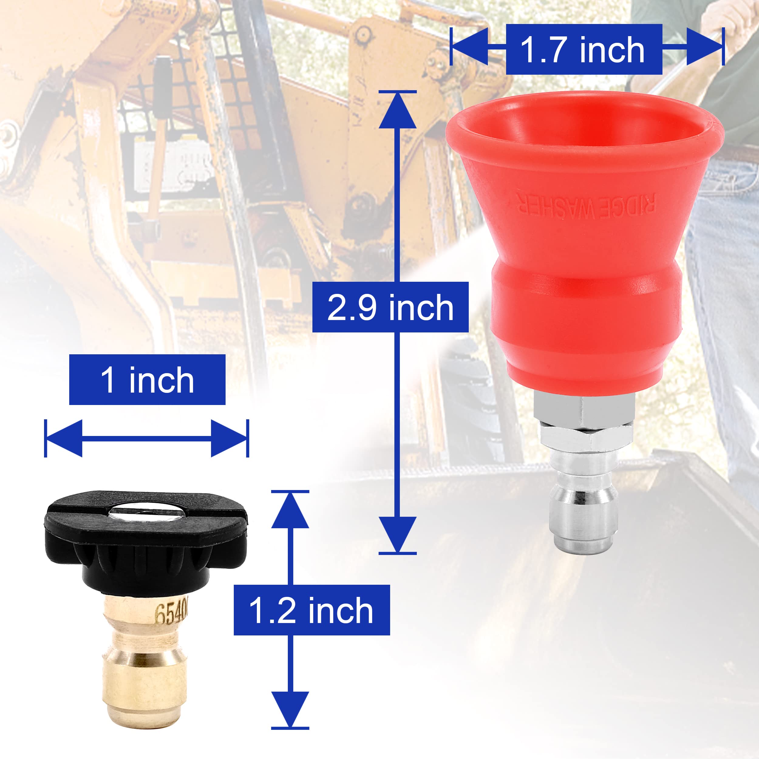RIDGE WASHER 25-degree nozzle balances reach and coverage for decks and driveways