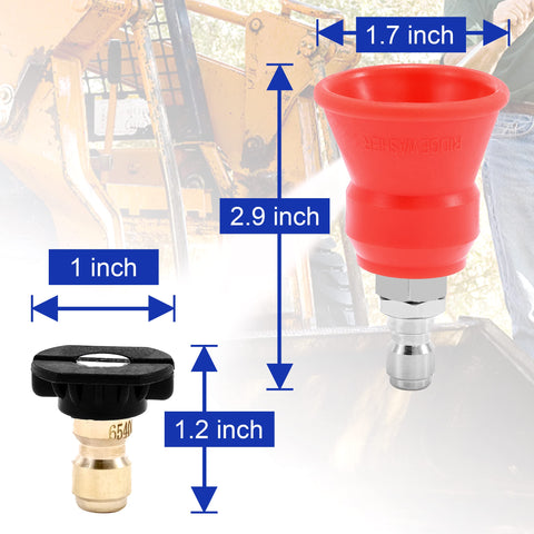 RIDGE WASHER 25-degree nozzle balances reach and coverage for decks and driveways