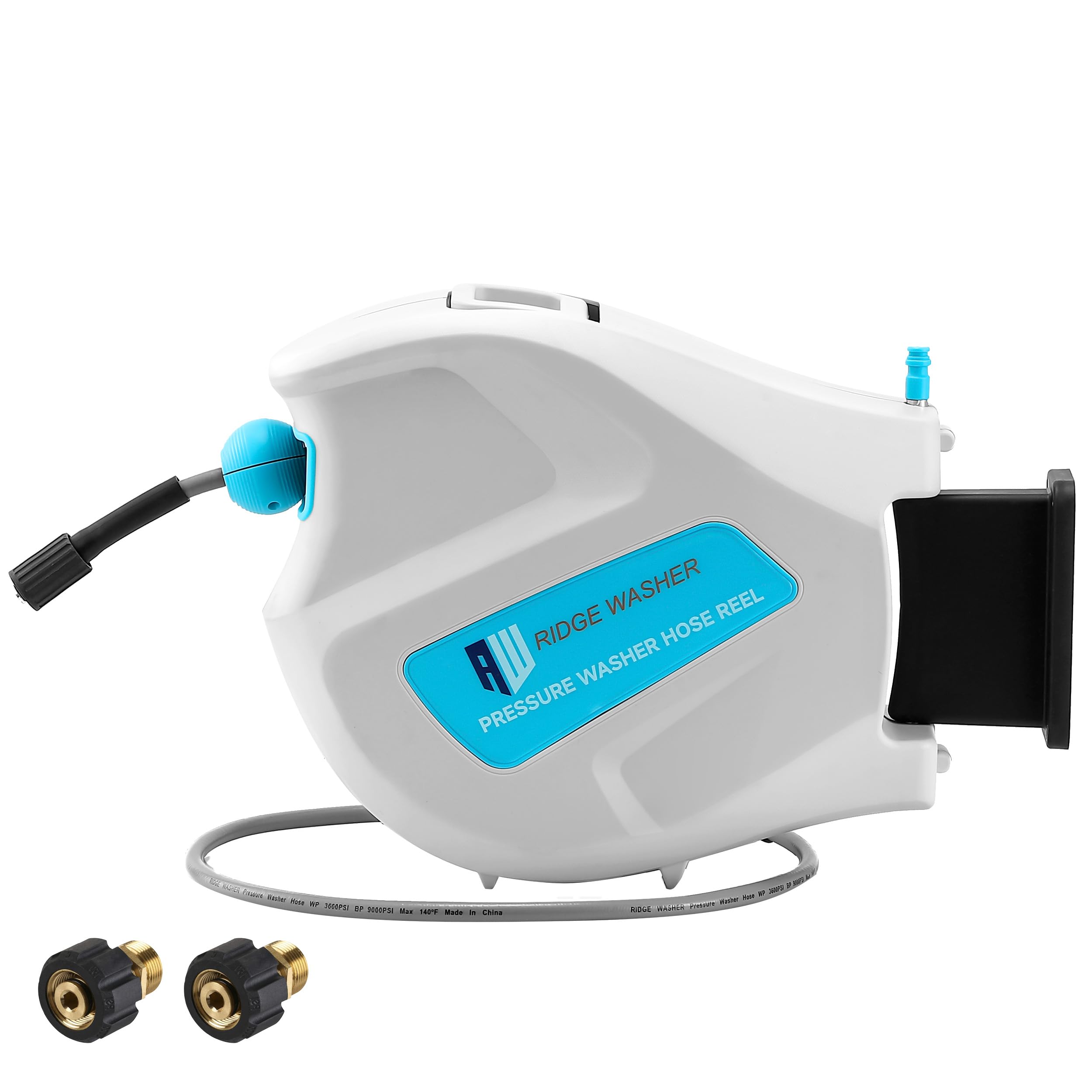 RIDGE WASHER 3600 PSI capable hose reel suitable for tough jobs