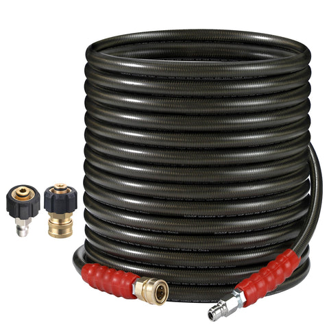 RIDGE WASHER 50 ft hose in use for long-range cleaning