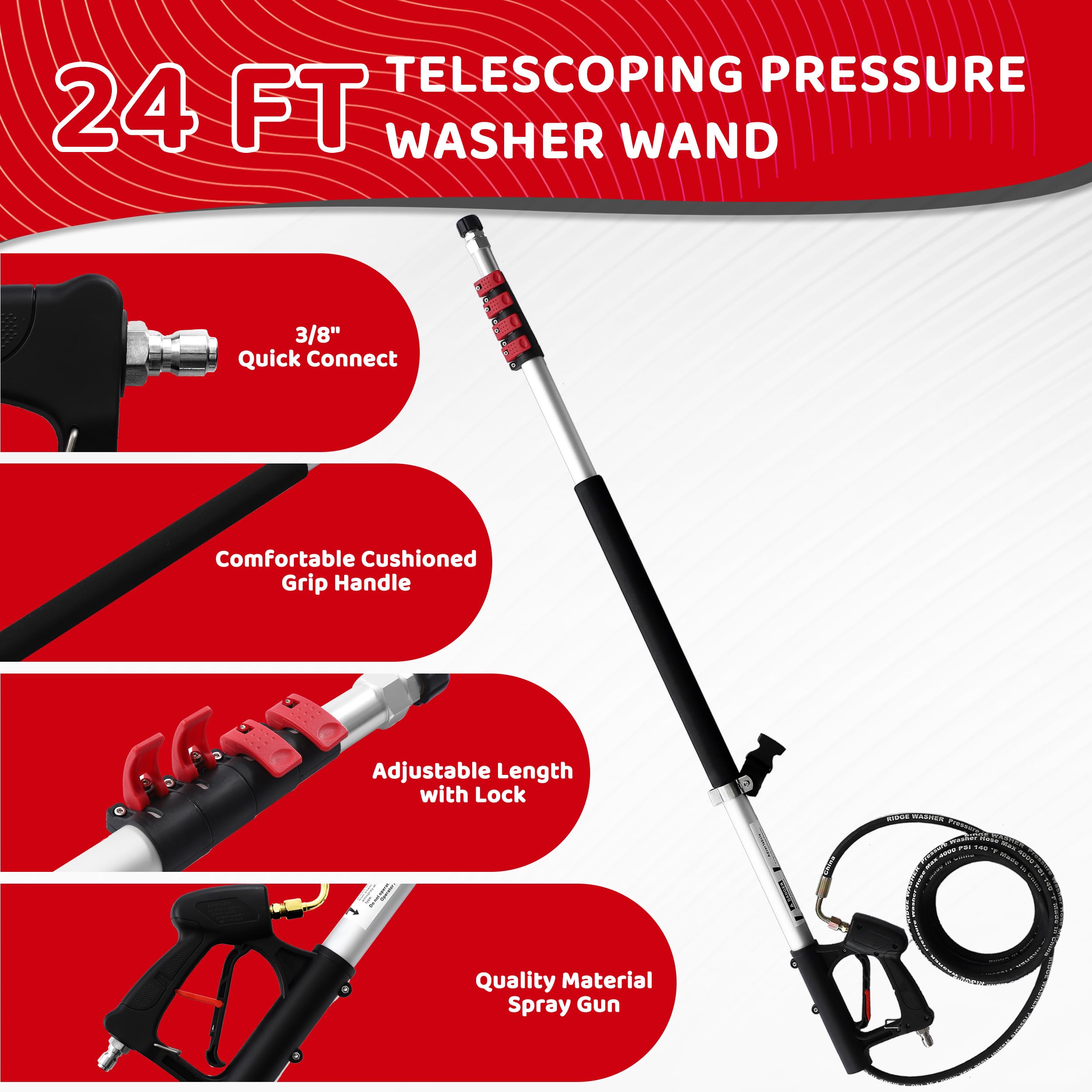 RIDGE WASHER 7 nozzle tips offer customizable spray for tasks.