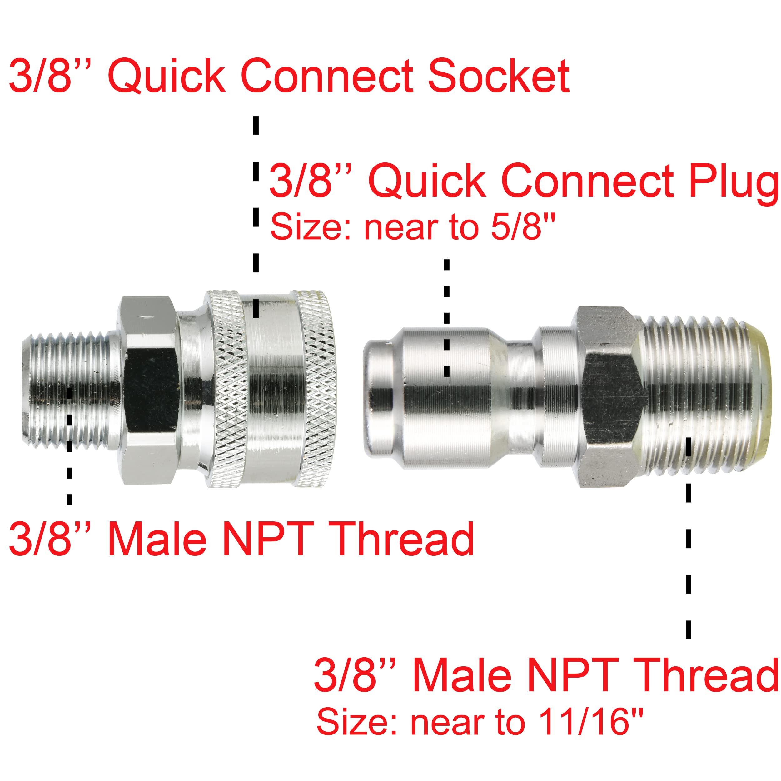 RIDGE WASHER adapter socket to NPT 3-8 shows compatible connection options