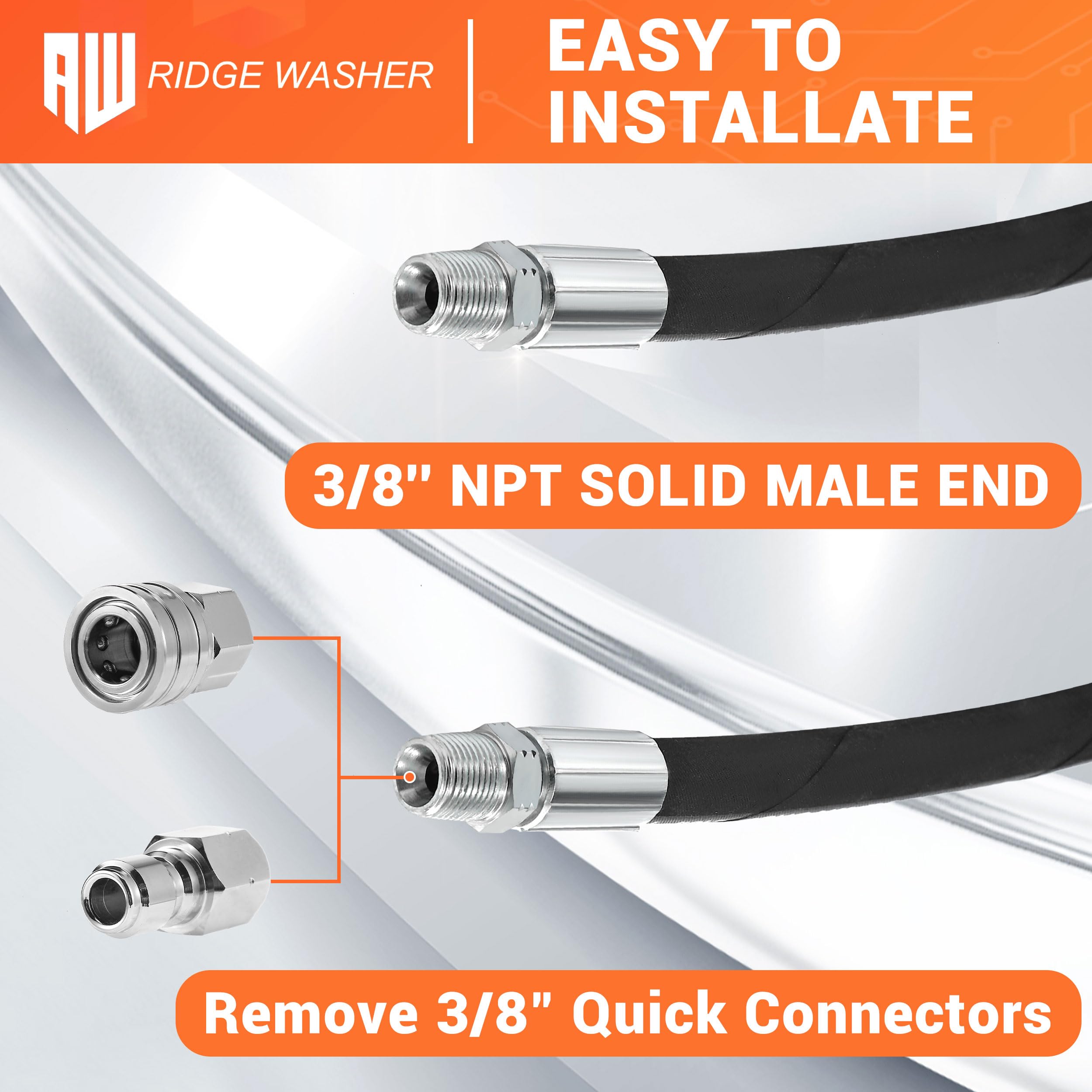 RIDGE WASHER adapters included for quick connections