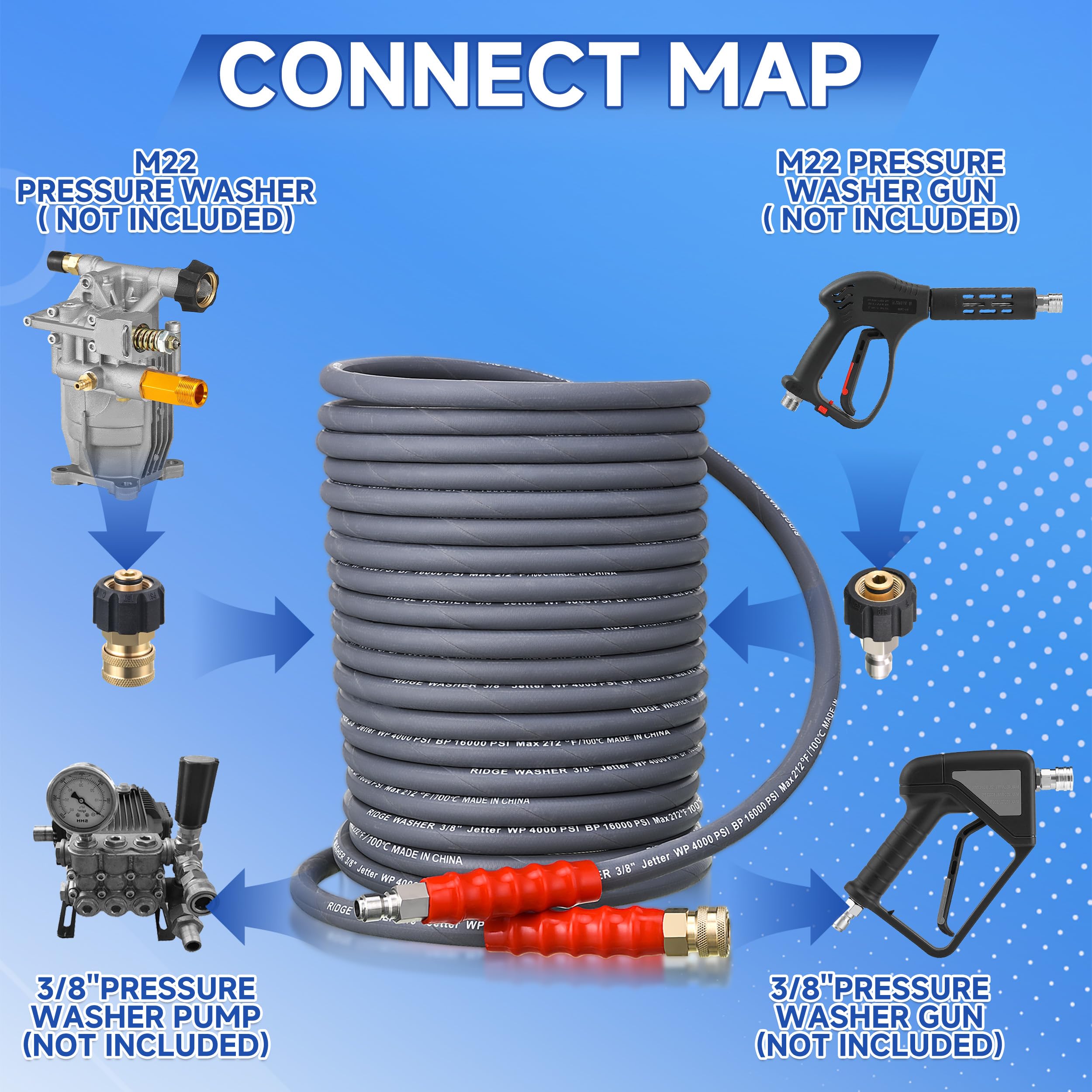 RIDGE WASHER double-braid structure enhances durability under use