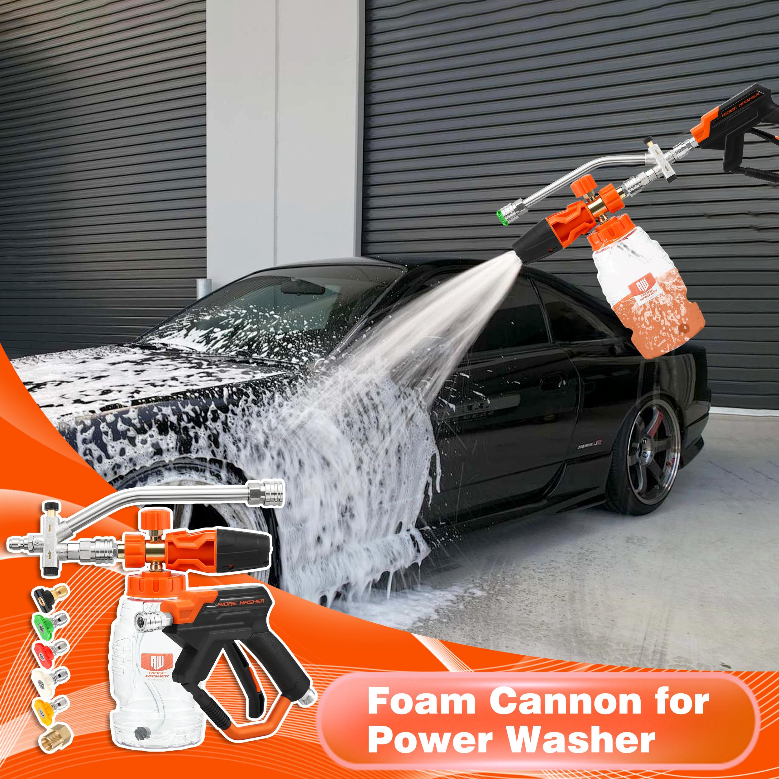 RIDGE WASHER double-tip attachment enables easy mode switching