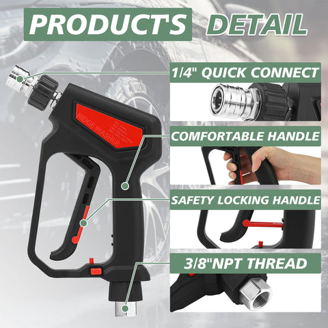 RIDGE WASHER ergonomic handle with safety lock enhances control.