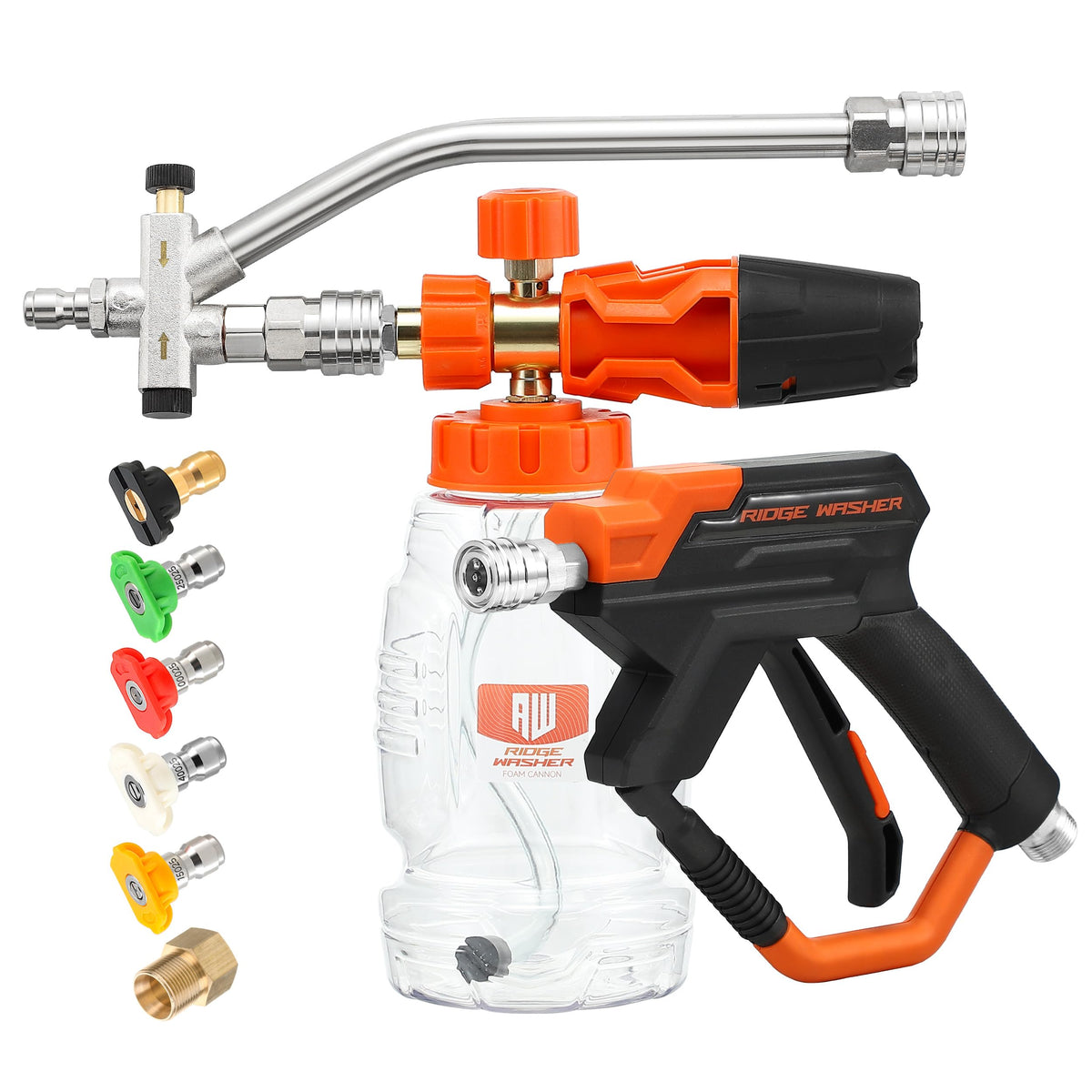 RIDGE WASHER foam cannon dual connector in action for versatile cleaning