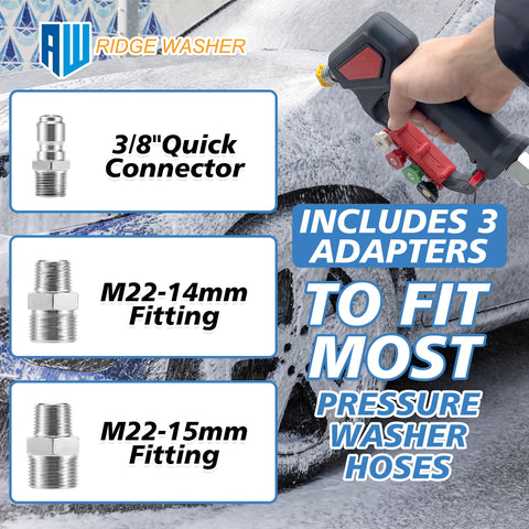 RIDGE WASHER four-hole nozzle holder simplifies nozzle changes during work