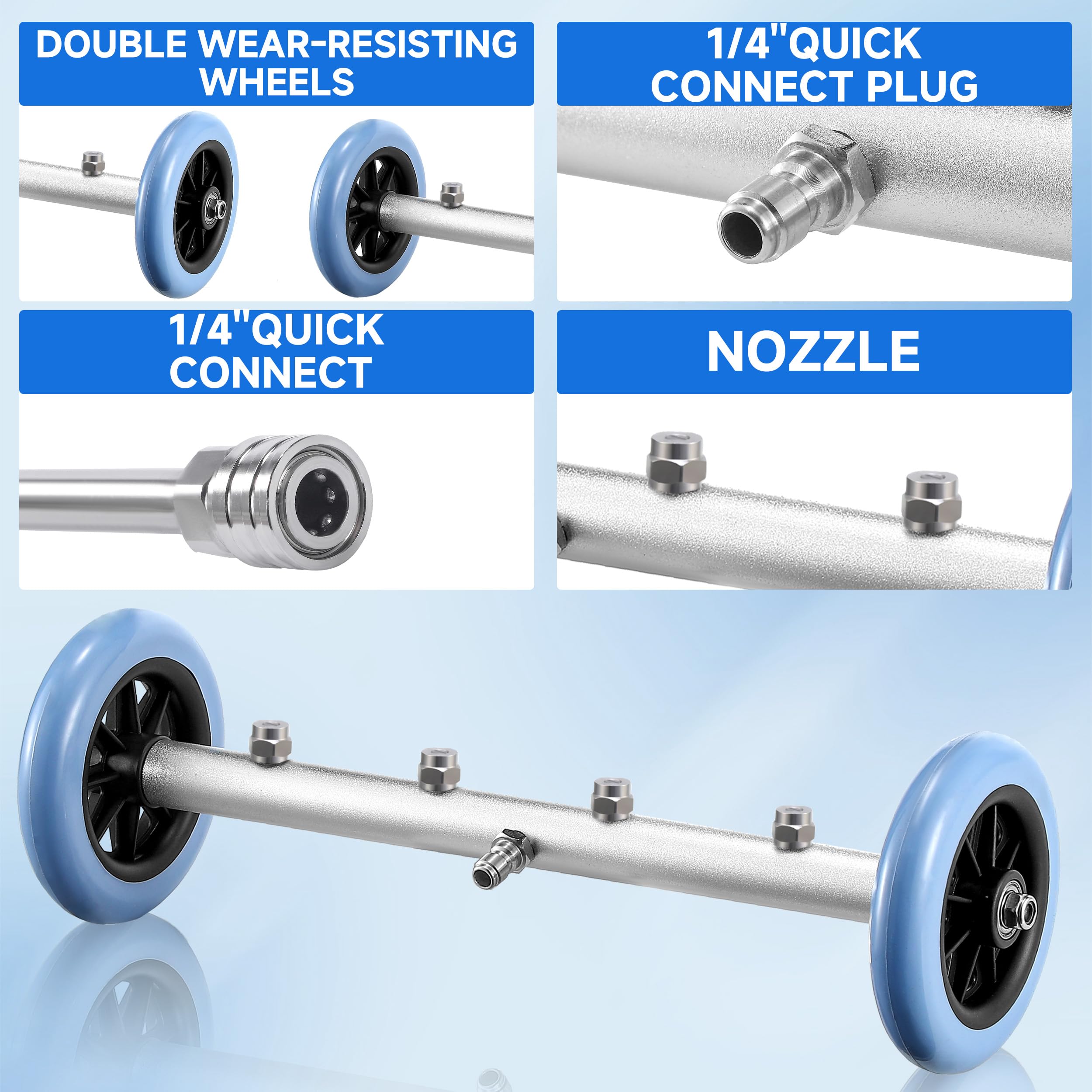 RIDGE WASHER four-nozzle spray system provides broad coverage