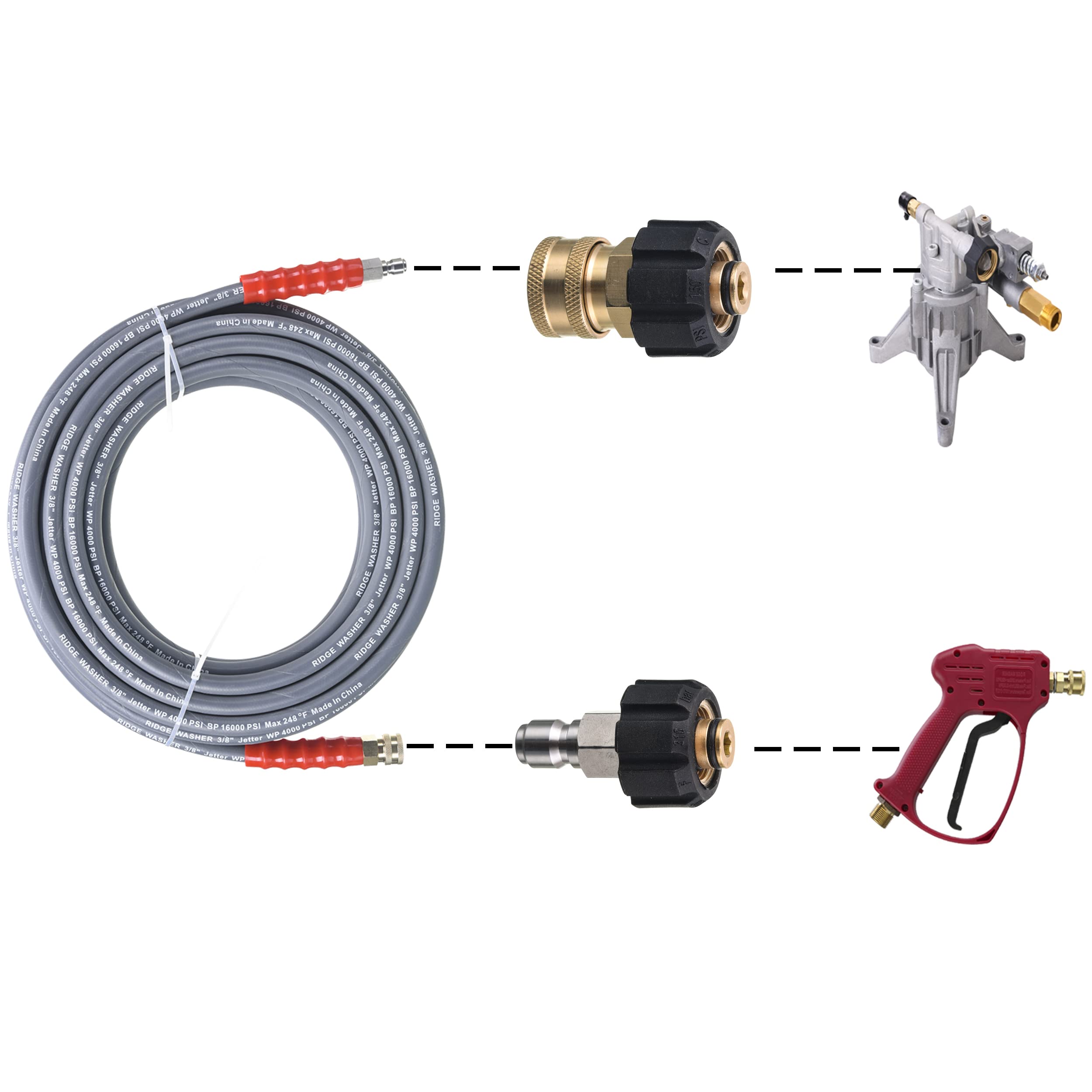 RIDGE WASHER 4000 PSI rating supports heavy-duty cleaning tasks.