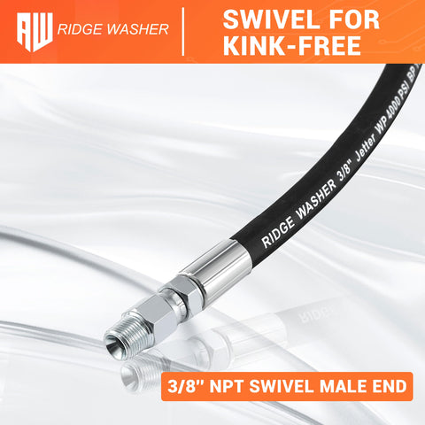 RIDGE WASHER hose reel-compatible design supports quick setup