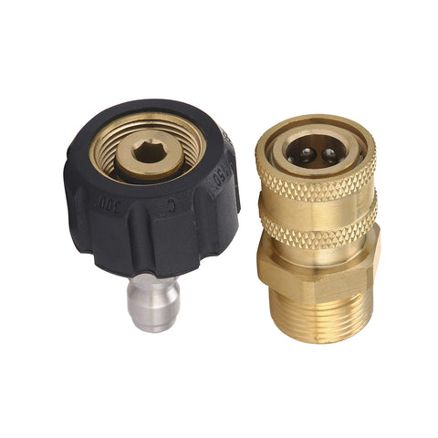 RIDGE WASHER M22 to 1/4in quick-connect adapter for easy tool changes.