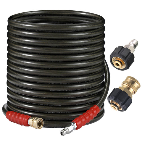 RIDGE WASHER packaging contents including hose and adapters
