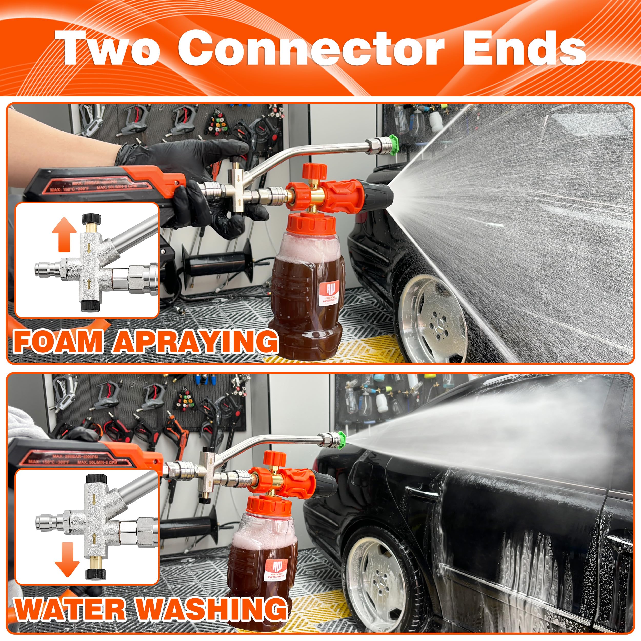 RIDGE WASHER stainless steel pressure washer gun design for durability