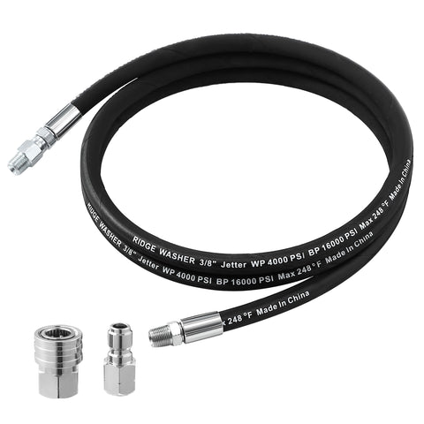 RIDGE WASHER whip hose swivel end for easier, tangle-free washing