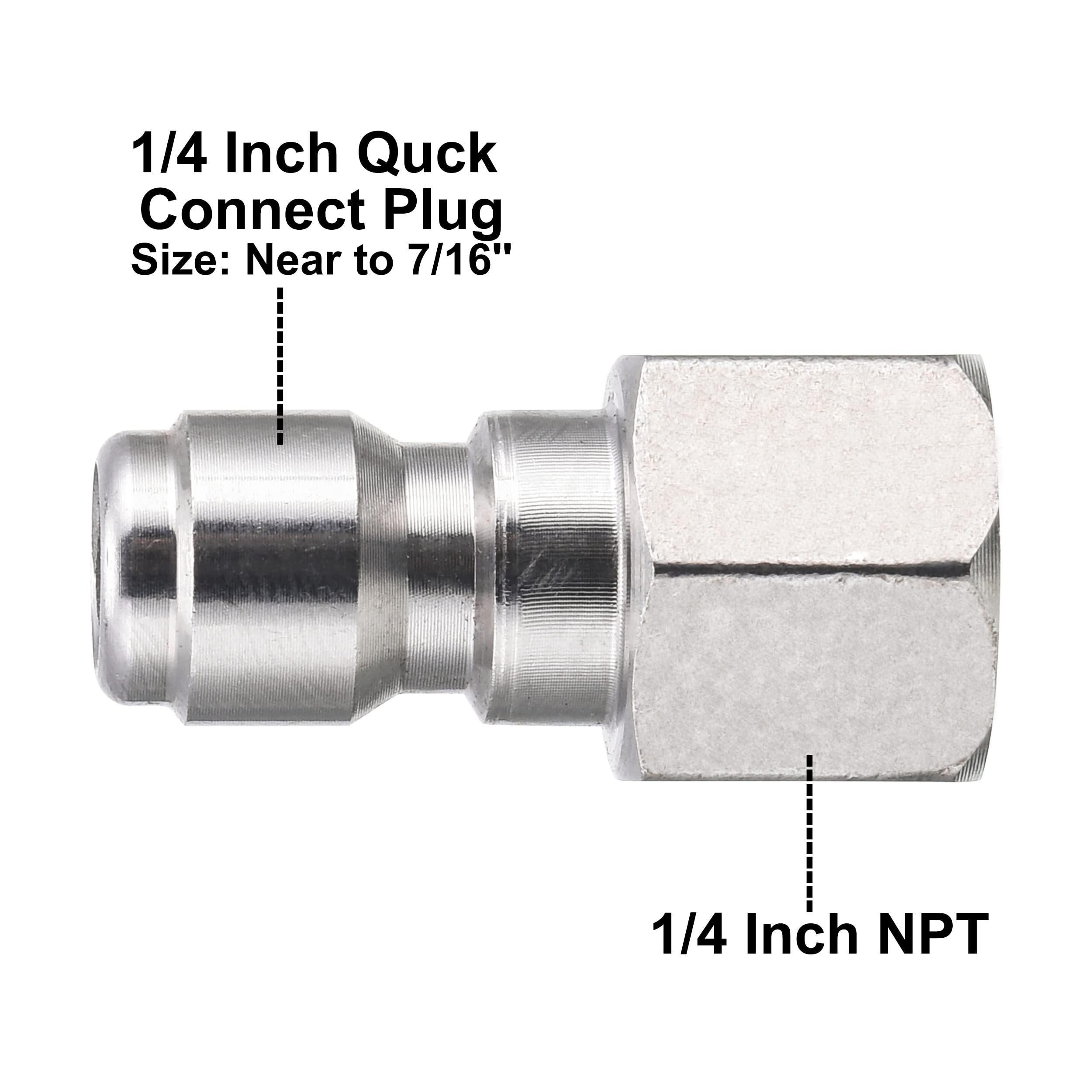 RIDGE WASHER 1/4 to female NPT adapter enables reliable connections.