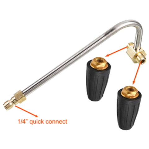 RIDGE WASHER 1/4-inch quick disconnect enables fast tool changes during gutter cleaning.