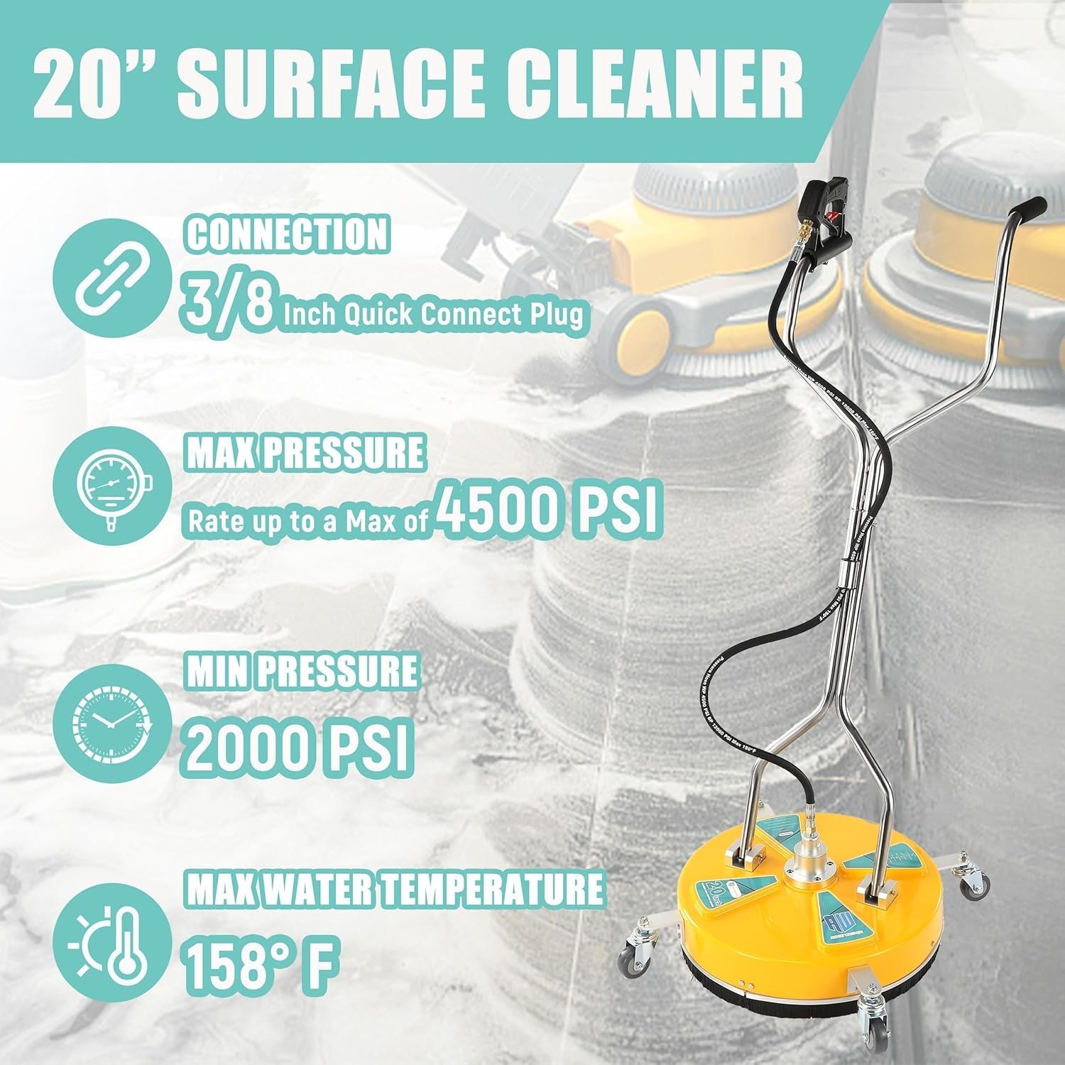 RIDGE WASHER safety-friendly brush design keeps you dry during cleaning