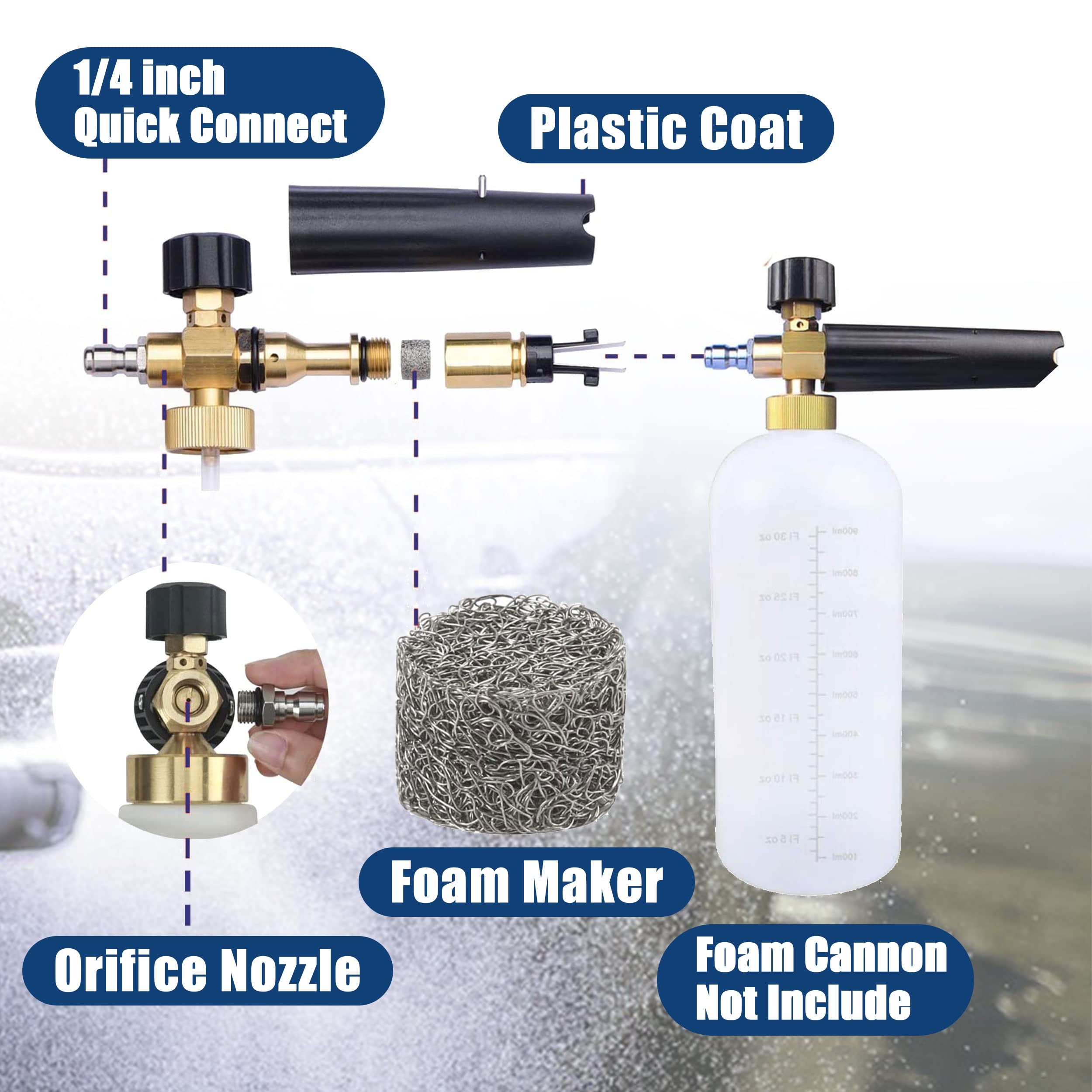 RIDGE WASHER stainless-steel foam maker for durable performance under high pressure.