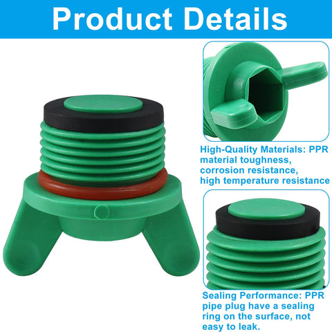 Green PPR end cap with butterfly handle for easy hand tightening