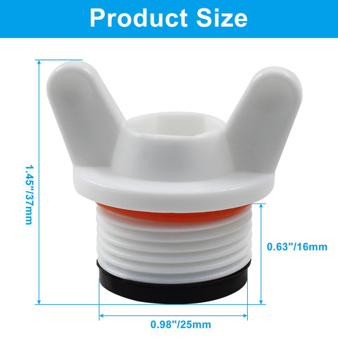 Rierdge 3/4-inch threaded end cap with smooth surface and sealing ring.