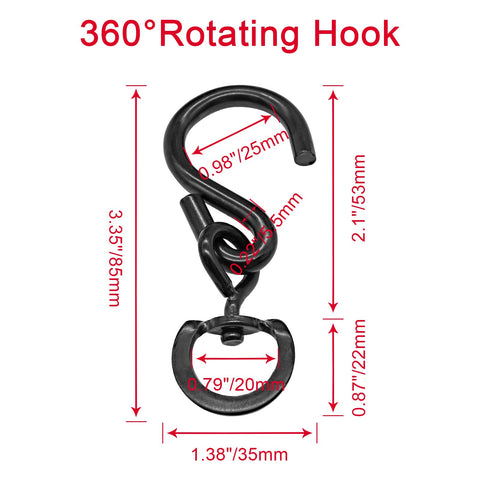 Rierdge heavy-duty metal swivel hook offers durable support for outdoor decor