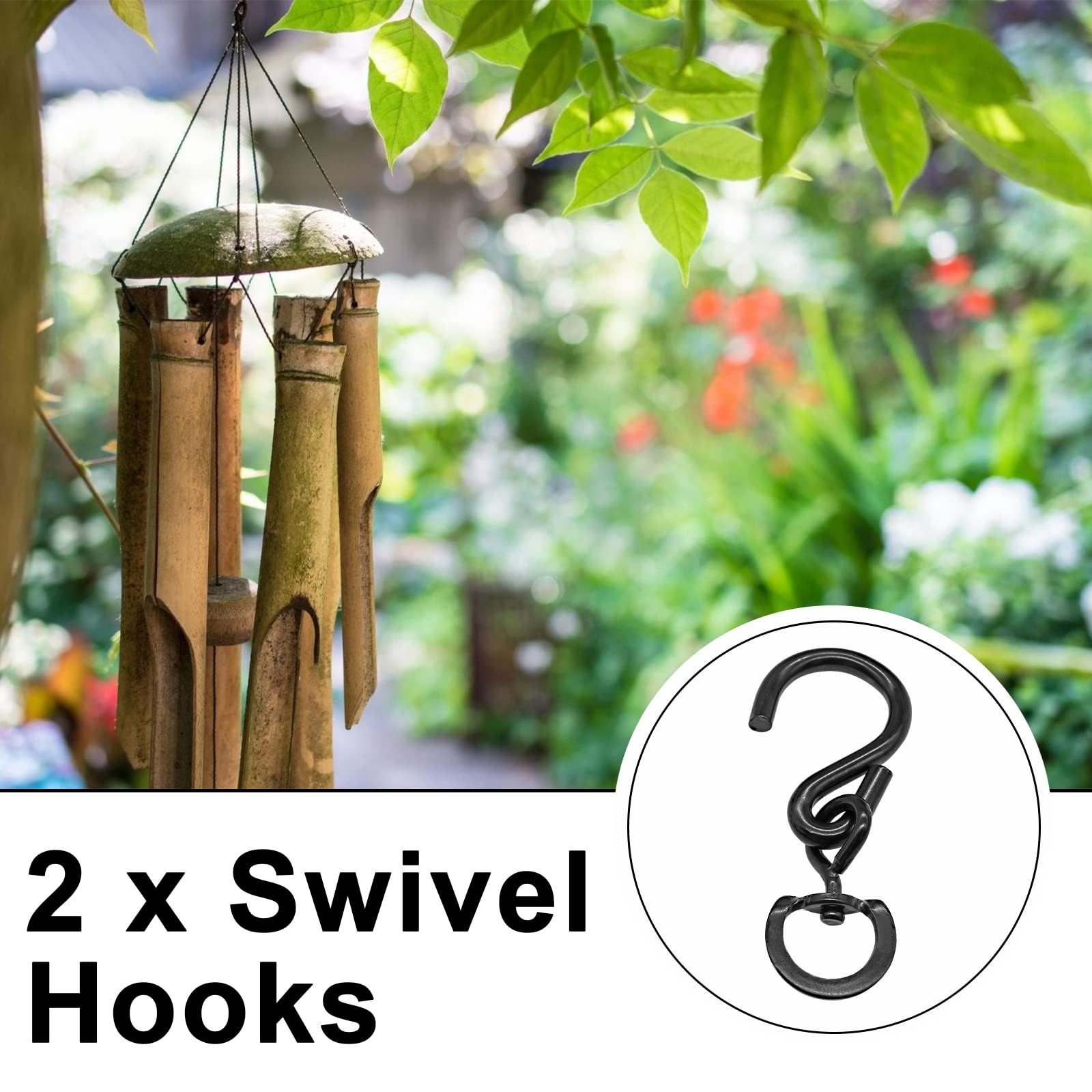 Rierdge wind chimes hook enables smooth rotation for ambient sound