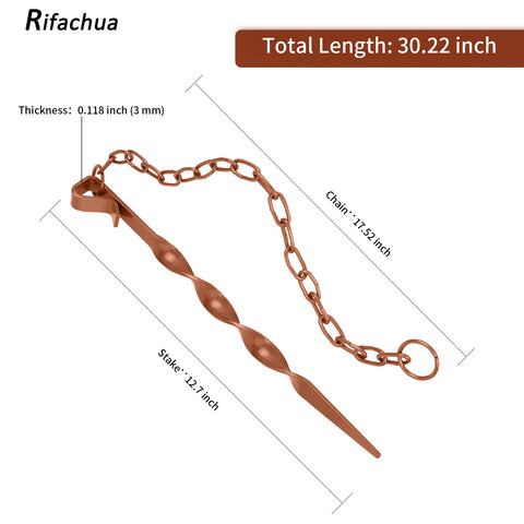 Rifachua garden pot yard anchor visualizes secure rain chain in outdoor decor.