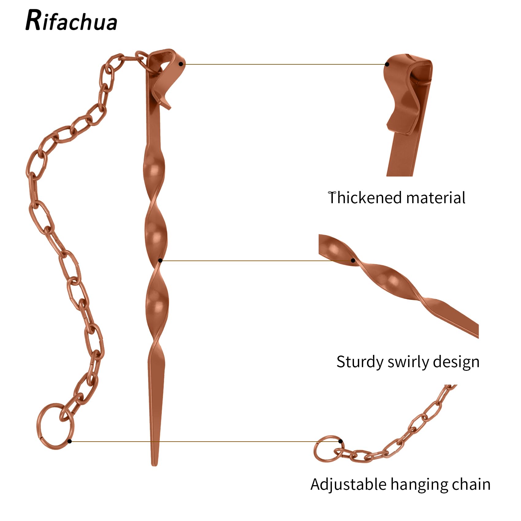 Rifachua heavy-duty iron anchor 3mm copper plated for durable outdoor use.