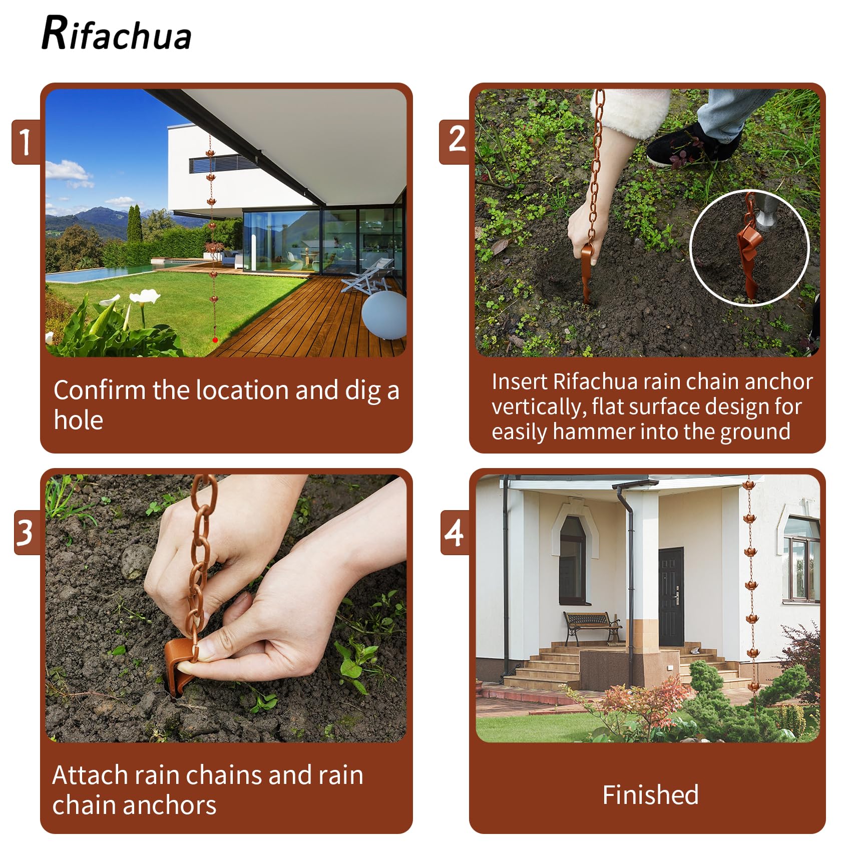 Rifachua wind-stability stake adds decorative support in garden settings.