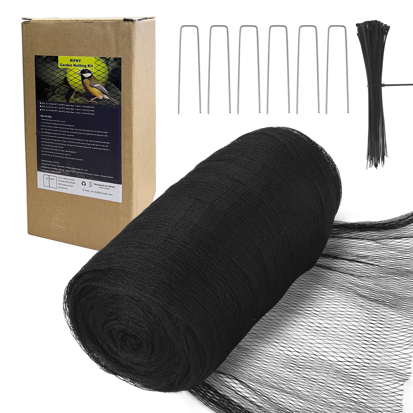 RIFNY bird netting garden-6-5x32-8ft protects vegetables from birds while staying durable.
