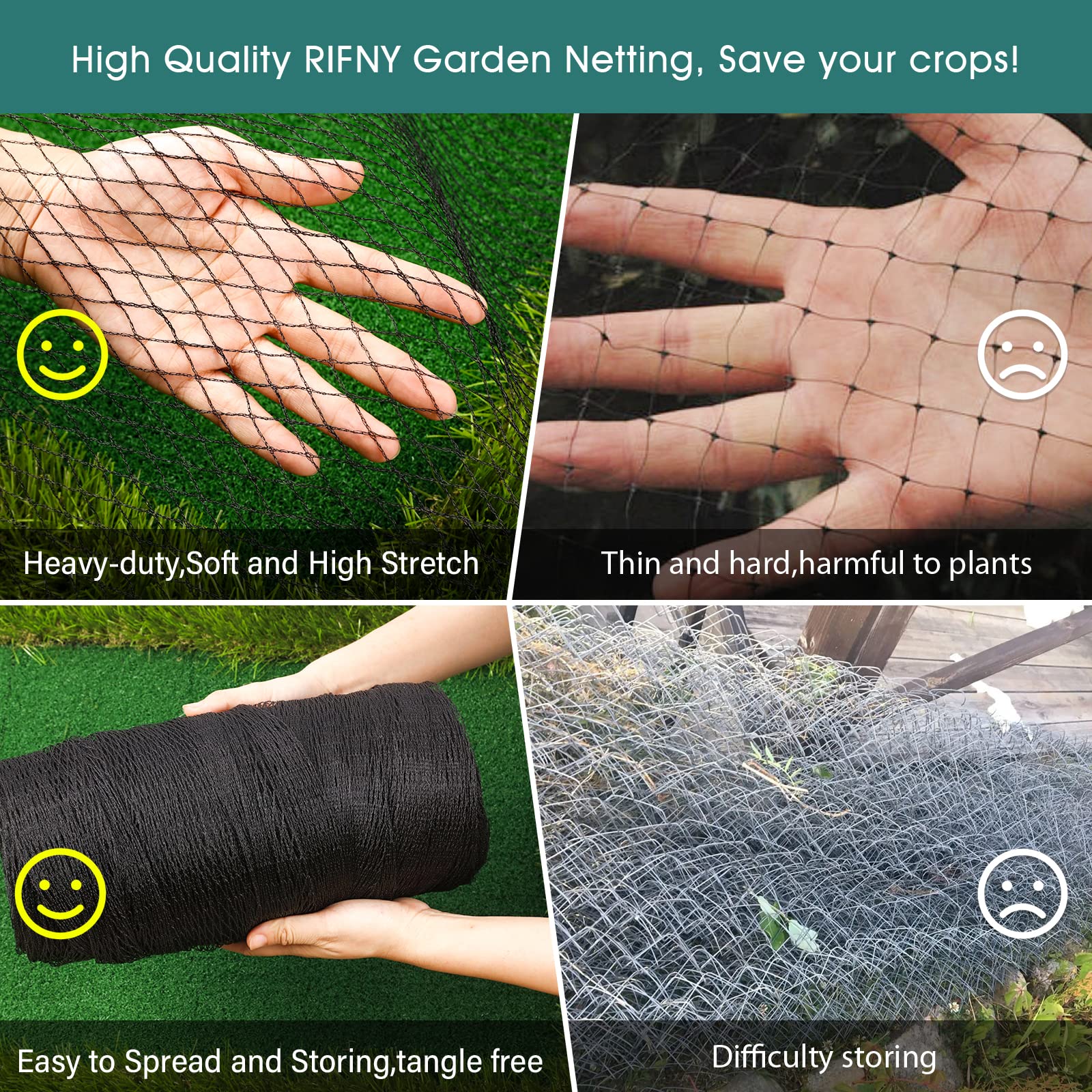RIFNY netting installed in cold and hot conditions to protect crops year round.