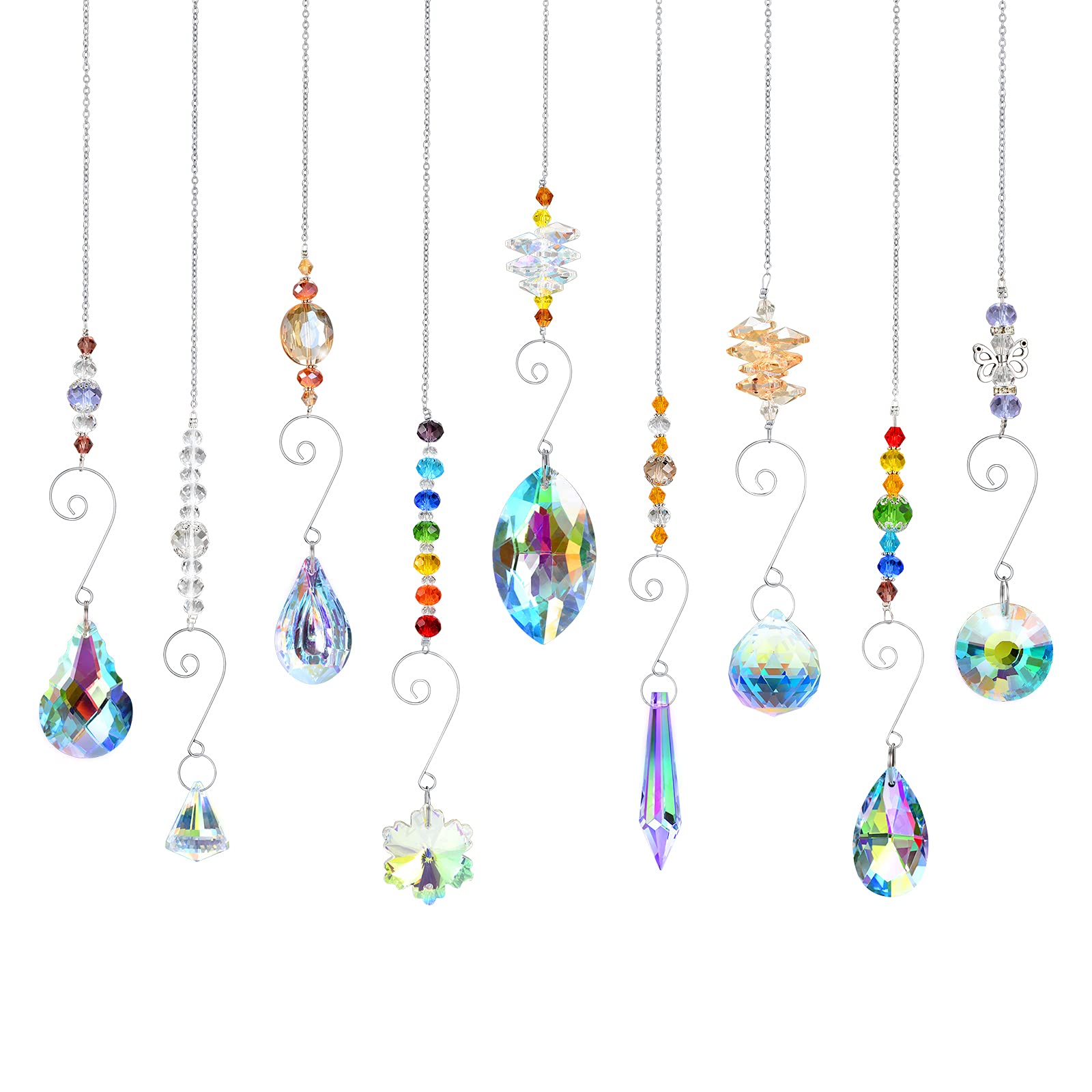 RIFNY crystal suncatchers in gift box catching sunlight and rainbows.