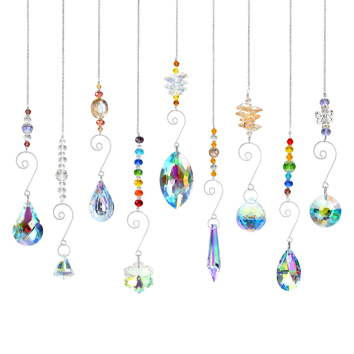 RIFNY crystal suncatchers in gift box catching sunlight and rainbows.