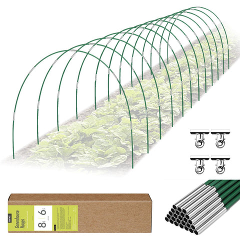 RIFNY garden hoops 72pcs kit over raised bed for season-long plant support