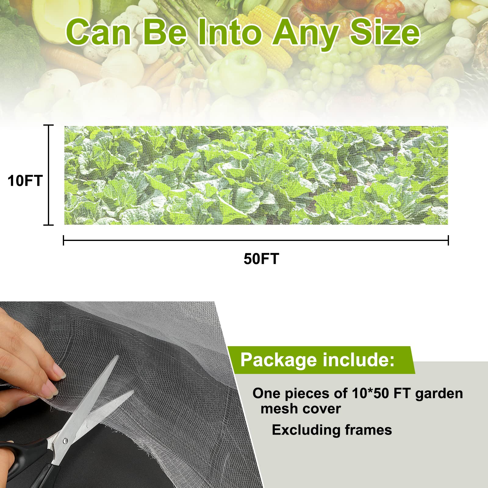 RIFNY Garden Netting easy install with lightweight mesh and edge weights.