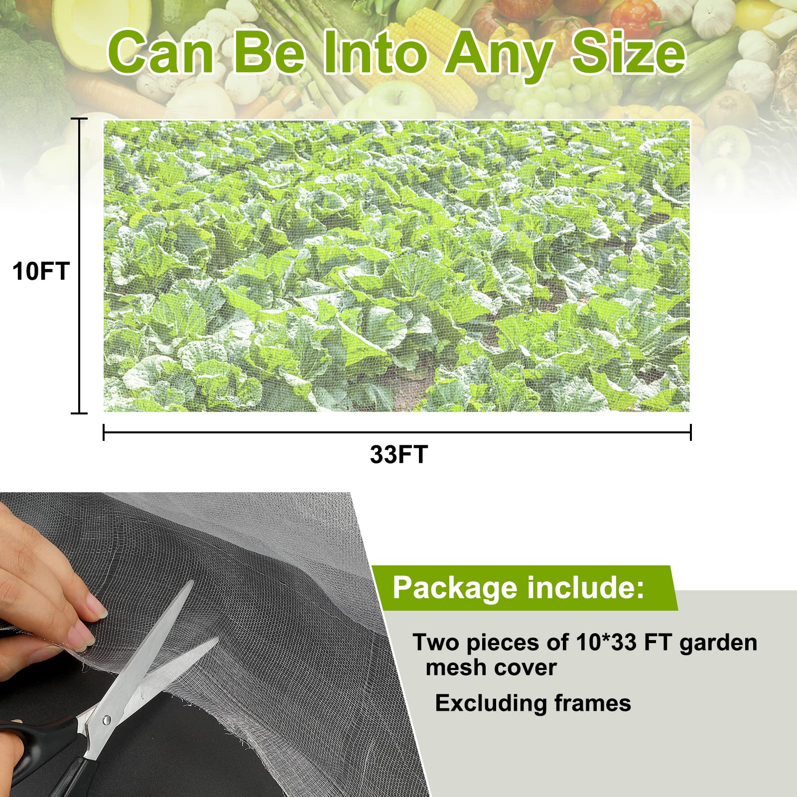 RIFNY easy-install garden netting secures edges with stones or stakes