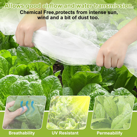 RIFNY Garden Netting see-through design lets you monitor crops easily.