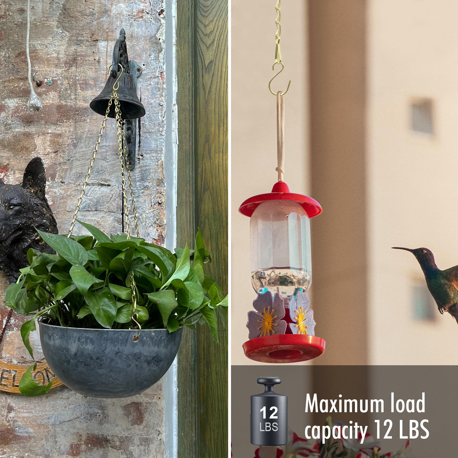 RIFNY gold hanging chain 20inch for bird feeders ensures easy, steady suspensions.