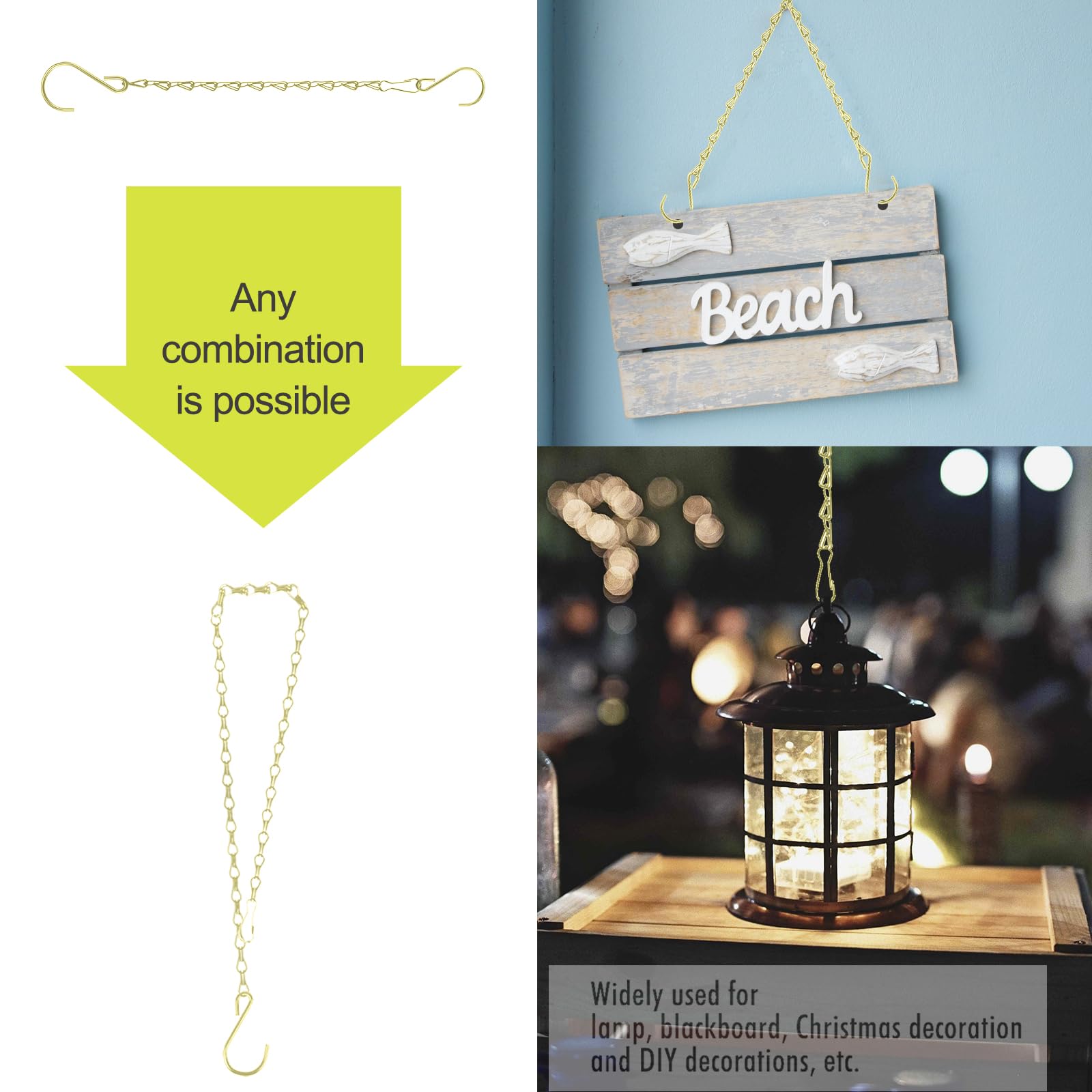 RIFNY gold hanging chain 20inch for Christmas decor adds festive drama indoors or outdoors.