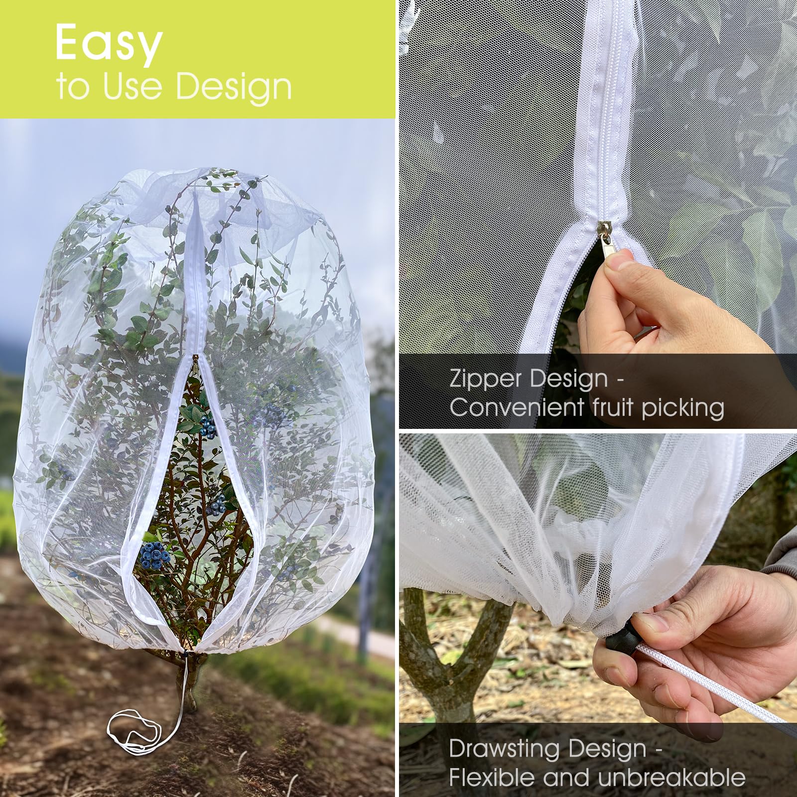 RIFNY outdoor plant netting guards vegetables and flowers in open-air beds.